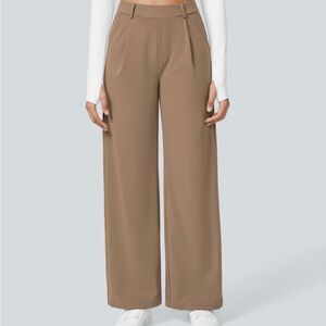 HALARA Women's Tan Wide-Leg Pants